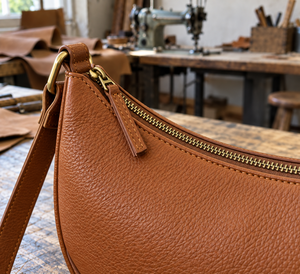 Bolso de Hombro de Cuero Genuino Vintage para Mujer, Patrón Lichee, Cierre de Cremallera, Correa Única, Color Marrón, para Uso Diario en Todas las Estaciones - Product Image 6