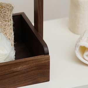 Boîte de rangement cosmétique en bois à bas prix pour le maquillage, les soins de la peau, les pinceaux et les petits accessoires de beauté avec une finition décorative rustique - Product Image 3