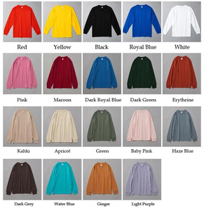 เสื้อยืดแขนยาวผ้าฝ้าย 100% สำหรับผู้ชาย ผู้หญิง และยูนิเซ็กซ์ สั่งทำได้ ป้องกันขนร่วงด้านหน้า น้ำหนัก 280 กรัม เสื้อเปล่าเนื้อหนา - Product Image 6
