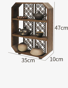 ชั้นวางกาน้ำชาแบบย้อนยุค ชั้นวางของบนโต๊ะทำงานไม้ดีไซน์สร้างสรรค์ ของตกแต่งบ้านอเนกประสงค์ - Product Image 3