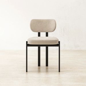 Chaise de salle à manger rembourrée, chaise d'appoint moderne avec structure en métal et assise confortable pour la maison, les restaurants et les hôtels - Product Image 1