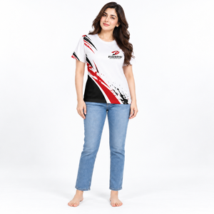 Mode décontractée élégante en coton pour femmes modernes recherchant confort et looks frais, t-shirts imprimés polyvalents et élégants pour femmes - Product Image 1