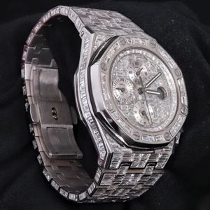 Reloj Unisex de Moissanita Helada Más Vendido, 40mm, Aleación, Negocios, Fecha Automática, Diamante Incoloro de Alta Calidad, Precio al por Mayor - Product Image 3