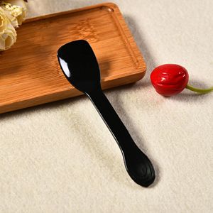 Cuillère jetable moderne en plastique alimentaire 10,3 cm, noire, rouge, jaune, transparente, blanche, emballée individuellement, pour pudding, crème glacée, fête - Product Image 3