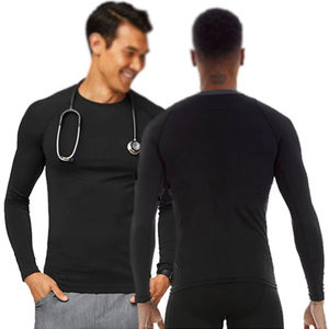 Camisetas interiores elásticas de moda para uniformes médicos, camisetas interiores de enfermería con cuello en V para hombre, uniformes para hospital. - Product Image 1