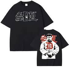Camiseta de Manga Corta Negra para Hombre SDL, Estilo Urbano, Cuello Redondo, Corte Regular, Algodón Jersey de Secado Rápido, 230g - Product Image 4