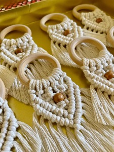 Elegant <b>White</b> Macrame Napkin Ring Handmade Boho <b>Table</b> Decor Cotton Rope Dining <b>Table</b> Accessory Wedding Party Decor From india - Product Image 3