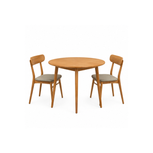 Juego de Comedor Redondo de Madera de Teca de Mediados de Siglo ARTERRA, Mesa Moderna con Sillas para Balcón de Hotel - Product Image 1