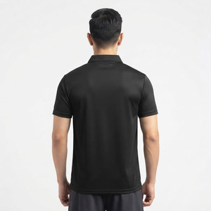 Polo homme noir, taille standard, polyester, manches courtes, personnalisable avec logo, bonne qualité. - Product Image 2