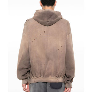 Sudadera con Capucha Extra Grande para Hombre, Color Sólido, Felpa Francesa Lavada, Manga Larga, Diseño con Bolsillos, Ropa Casual de Otoño - Product Image 4