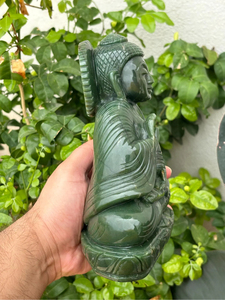 Colombian Jade Buddha <b>Statue</b> | Hand Carved Natural Jade Meditation Idol | Gemstone Buddha Home Decor | Wholesale Supplier - Product Image 4