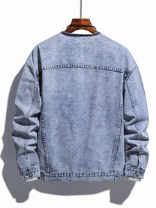 Wholesale Custom Logo Fashion <b>Denim</b> <b>Men</b> <b>Jackets</b> Outwear <b>Men</b> Jean <b>Jacket</b> <b>Denim</b> <b>Jacket</b> for <b>Mens</b> - Product Image 2