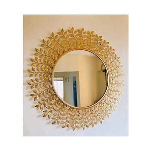 Miroir mural rond en métal doré le plus vendu, style bohème, art décoratif encadré - Product Image 1