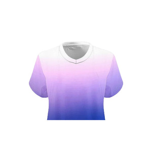 T-shirt long à col rond brodé pour femmes, taille plus, manches courtes, 100% coton biologique, toile respirante, écologique, bleu, décontracté - Product Image 2