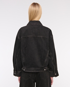OEM Winter Wear Women <b>Cropped</b> <b>Denim</b> <b>Jacket</b> Casual Style Solid Color Street Fashion Jean <b>Jacket</b> - Product Image 3