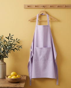 Delantal de Lino Rosa con Pechera Dividida y Múltiples Bolsillos para Cocina, Jardinería y Uso en la Cocina - Product Image 3