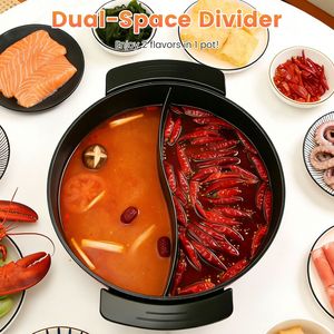 Olla Eléctrica de Gran Capacidad de 6L, 5 Niveles de Temperatura Ajustables, Antiadherente, Multifuncional, Placas Calientes para Fondue - Product Image 2