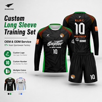 Fabricant d'uniformes d'arbitre de football personnalisés OEM ODM, ensemble de maillots de football à manches longues avec logo, nom, numéro, vêtements d'entraînement
