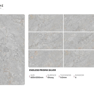Carreaux de porcelaine élégants et luxueux, finition brillante, format 600x1200, grandes dimensions, pour projets résidentiels et commerciaux - Product Image 1