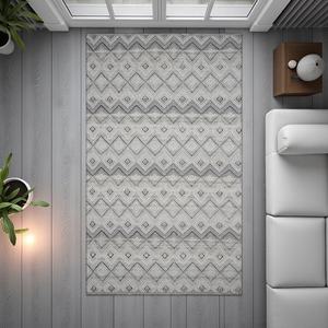 Handwoven <b>Grey</b> Wool Persian Kilim <b>Rug</b> Eco-Friendly Pet-Friendly Geometric Pattern Flatweave Durrie Contemporary Home Decor - Product Image 2
