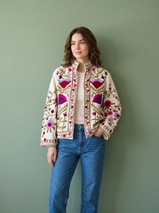 Morvi Fab 2026 #55 New Velvet Suzani <b>Jacket</b> <b>for</b> <b>Women</b> Floral <b>Embroidered</b> Boho Cotton Knitted Eco-Friendly Breathable Wholesale - Product Image 2