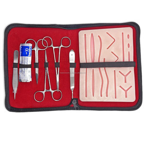 Suture <b>Practice</b> Kit 18pcs Complete Training Set Veterinary Suture <b>Pad</b> Pre Cut Wounds Tools Threads Best Supplier - Product Image 1
