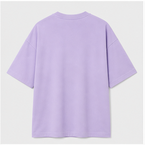 Camiseta de Manga Corta para Hombre, Cuello Redondo, Algodón Peinado, Color Lila Suave, Corte Holgado, Modelo MTS-OVR-0043 - Product Image 2