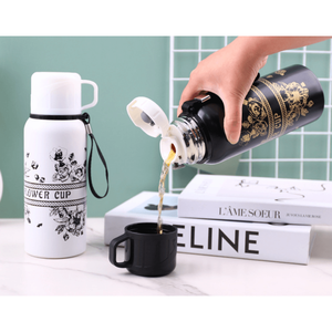Botella de Agua Aislada con Logotipo Personalizado, Asa de Transporte, Acero Inoxidable al Vacío, 500-600 ml, Correa de Transporte, Impresión en Pantalla, MOQ Bajo - Product Image 2