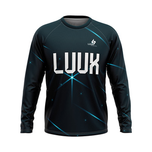 Maillots de sport pour hommes à manches longues, respirants, antibactériens, écologiques, à séchage rapide, personnalisables, OEM, 100% polyester, compression - Product Image 5
