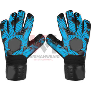 Gants de gardien de but de football professionnels, paume en latex, gants anti-choc avec sangle de poignet réglable pour l'entraînement en plein air - Product Image 3
