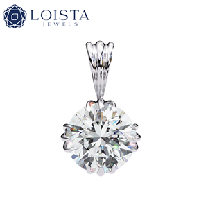 Lab Grown Diamond Women's Round Brilliant Cut 10K 14K 18K <b>Solid</b> <b>Gold</b> CVD HPHT Pear Solitaire <b>Pendant</b> Fancy Light 0.5ct-5ct IGI - Product Image 1