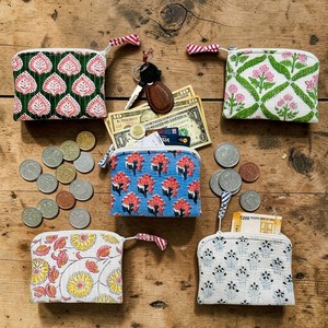 Floral Print Cotton <b>Coin</b> Pouch Mini Zipper Portable Change Purse Unisex Bohemian Style Multi-Functional <b>Wallet</b> - Product Image 5