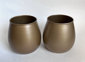 Matte <b>Bronze</b> Rounded Metal Planter Pot Metal Pot Container Decorative <b>Vase</b> Globe silhouette with a smooth rolled rim Bulbous - Product Image 4