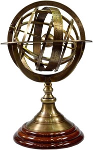 8 Inch Antique Brass Armillary Sphere Vintage Charm With Practical Elegance Gift - Product Image 2