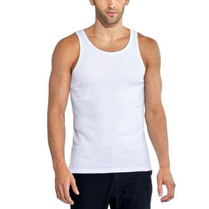 Débardeur sans manches de style actuel, sur mesure, respirant, couleur unie, en coton, grande taille, pour homme - Product Image 3