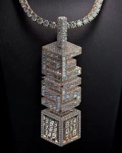Iced Out Moissanite Round Cut Letter <b>Initial</b> Hip Hop <b>Pendant</b> For Men's 925 <b>Silver</b> Fine Jewelry <b>Pendant</b> Rapper Bling <b>Pendant</b> - Product Image 1