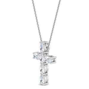 Pendentif en or blanc 18 carats avec pierre ovale de 0,31 CTW cultivée en laboratoire, collier délicat et élégant pour femme - Product Image 4