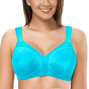 Sujetador de encaje blanco con cuello en V para mujer, con tirantes ajustables, soporte medio, diseño transpirable - Product Image 4