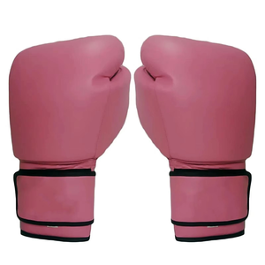 Gants d'entraînement de boxe en similicuir rose imperméables à lacets avec sangle de poignet réglable unisexe pour adultes et adolescents - Product Image 2