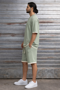 Custom Logo Men Oversized T-Shirt & Shorts <b>Set</b> Premium 100% Cotton Breathable Summer Co-Ord Streetwear - Product Image 3