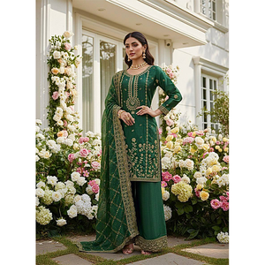 คอลเลคชั่นชุดชาราร่างานแต่งงานผ้าไหมแท้คุณภาพดีที่สุด ดีไซน์ทันสมัย สวยงาม พร้อมงานปักเลื่อมหนัก - Product Image 1