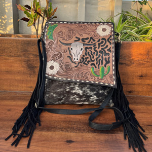 Phương Tây tùy chỉnh tay Dụng cụ Da Túi Xách Túi Messenger Túi dụng cụ bò tóc trên da ví phụ Nữ Túi Da - Product Image 2