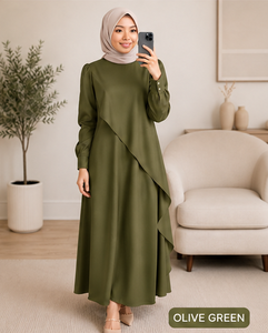 Robe maxi modeste pour femmes, manches longues, style abaya islamique, robe de soirée élégante et décontractée pour musulmanes - Product Image 3