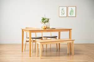 Cheap 2-Seater Natural Oak Color Wooden <b>Bench</b> <b>Indoor</b> with Sturdy Solid Wood Legs for Home Furniture and Small Apartment - Product Image 4