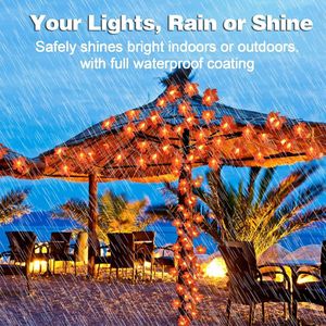 6-Pack Thanksgiving Decorations 60Ft 120LED Battery Operated Fall Home <b>Lights</b> Enlarged Maples <b>Leafs</b> Christmas Garlands Wreaths - Product Image 2