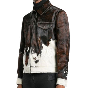 Chaqueta de Cuero de Oveja Auténtica con Flecos de Gamuza Marrón para Hombre, Estilo Motero Occidental, Chaqueta de Invierno, Venta al Por Mayor, Personalizable OEM - Product Image 3