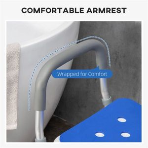 Sedia da Doccia Moderna in Metallo con Braccioli, Antiscivolo, Altezza Regolabile, Leggera e Pieghevole - Product Image 5