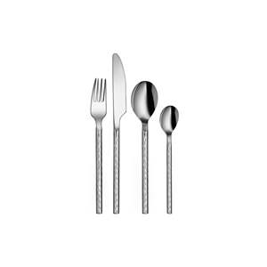 24 PCS Cuchillos de cena de acero inoxidable Juego de cubiertos Bambú martillado - Product Image 1