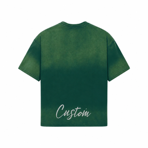 Camiseta de Manga Corta para Hombre, Verde, Talla Grande, 100% Algodón, Estilo Casual, Largo Regular, Tejido Liso Teñido, Transpirable - Product Image 5