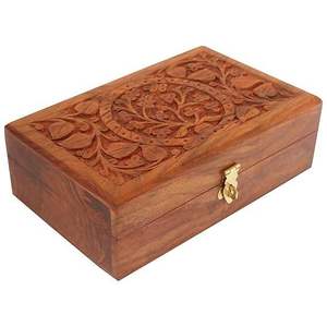 Boîte de rangement en bois de qualité supérieure avec motif floral et style compact pour bijoux et objets de valeur, disponible en grande quantité - Product Image 3